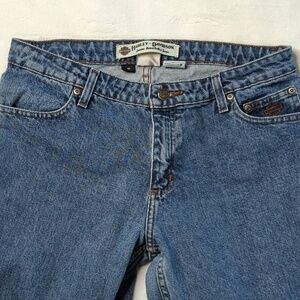 Harley-Davidson Blue Denim Jeans 100% Cotton Straight Leg Size 10